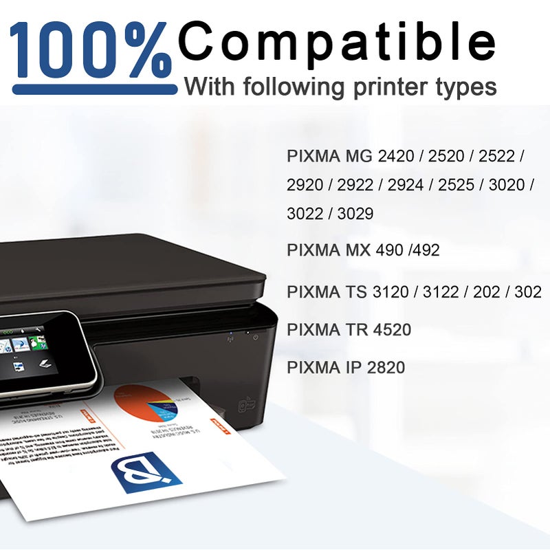 Bj خراطيش حبر BJ بديل لـ Canon PG 245XL 245 XL متوافقة مع طابعات Canon PIXMA iP2820 MG2420 MG2520 2920 MG2922 MG2924 MX492 MX490 (1 أسود) - Image 5